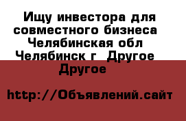 Ищу инвестора для совместного бизнеса - Челябинская обл., Челябинск г. Другое » Другое   